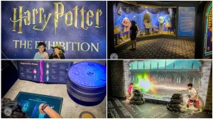 Visitors exploring Harry Potter The Exhibition Melbourne 2025 with props, costumes, and interactive wizarding displays