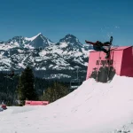 Rider snowboarding at Melbourne’s first indoor terrain park at MISC