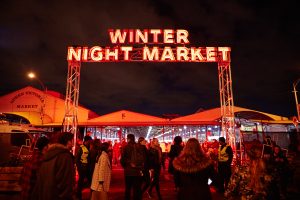 Crowds enjoying winter events at Queen Victoria Market, Melbourne 2025