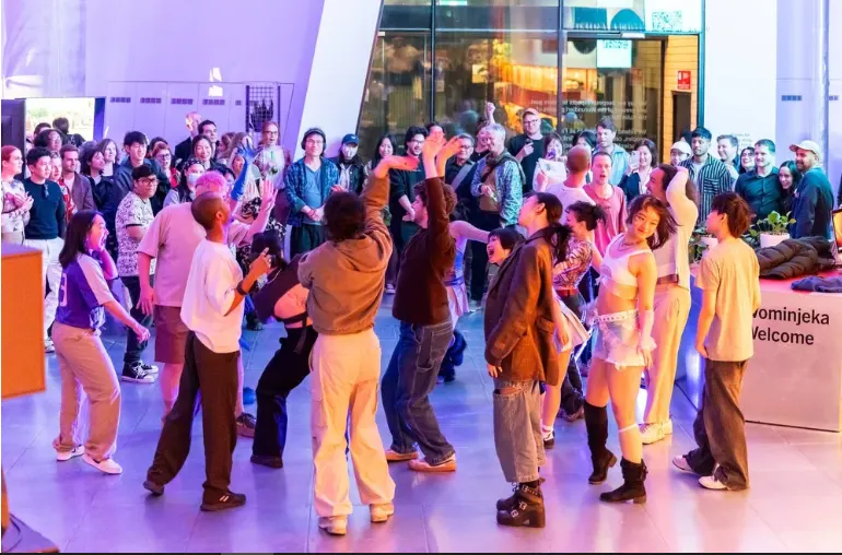 Visitors enjoying the Halloween Science Gallery Melbourne Friday Night Social party in Parkville.