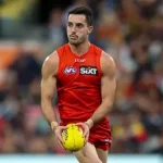 Brayden Fiorini celebrates after signing with Essendon ahead of the 2025 AFL season, marking his return home to Melbourne.