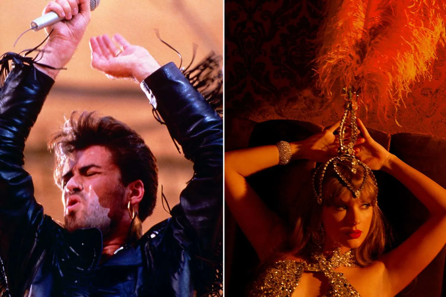 George Michael performing Father Figure live, iconic 1980s photo