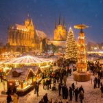 Families enjoying food, lights and festive stalls at the German Christmas Market 2025 in Melbourne